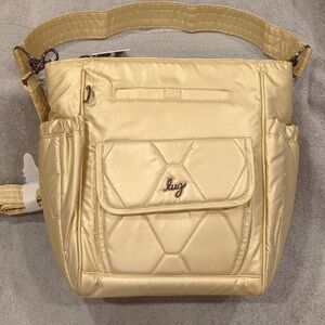 Lug Toss Convertible Shoulder Bag w/Crossbody Strap - Metallic Gold - NWT